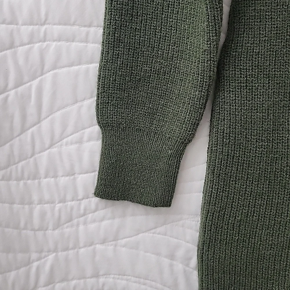 Women's Ribbed Knit Turtleneck Bodycon Stretch Long Sleeve Tube Sweater Dress - Picture 7 of 11